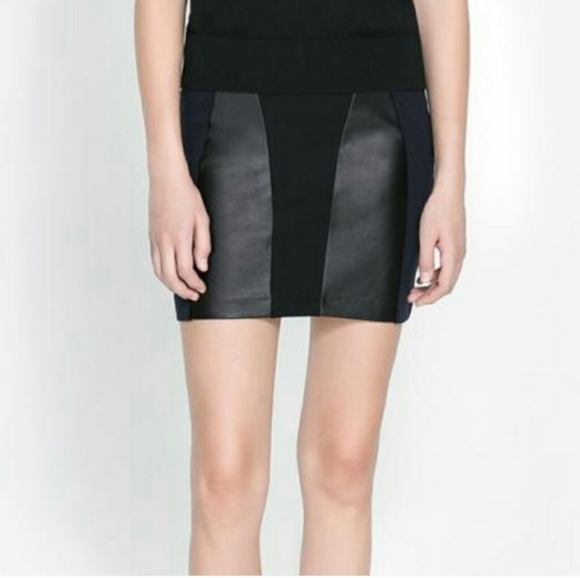 ZARA - Navy and Black Mini Skirt - Picture 7 of 9
